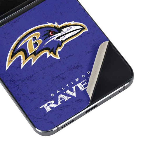NFL Baltimore Ravens Distressed Galaxy Z Flip5 5G Skin