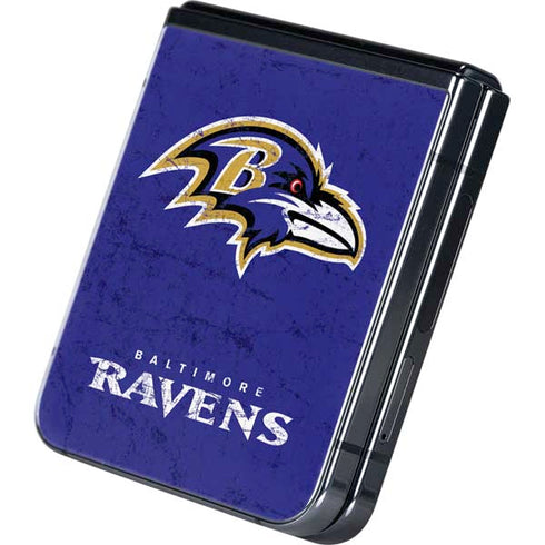 NFL Baltimore Ravens Distressed Galaxy Z Flip5 5G Skin