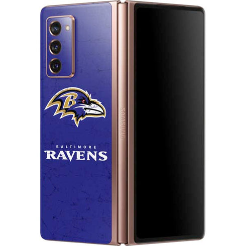 NFL Baltimore Ravens Distressed Galaxy Z Fold2 5G Skin