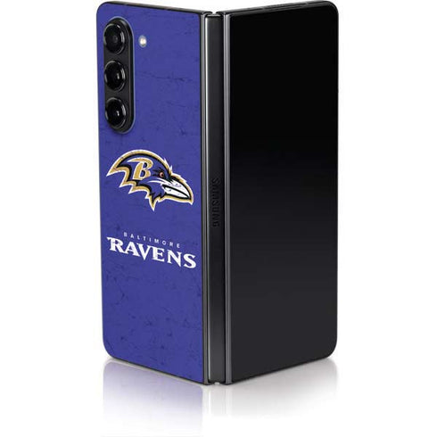 NFL Baltimore Ravens Distressed Galaxy Z Fold5 5G Skin