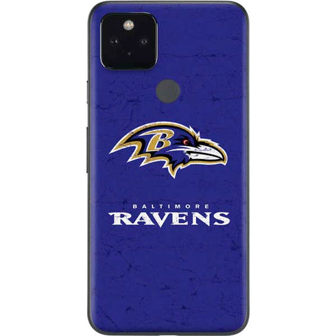 NFL Baltimore Ravens Distressed Google Pixel 5a Skin
