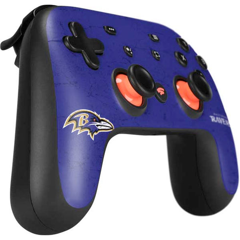 NFL Baltimore Ravens Distressed Google Stadia Controller Skin