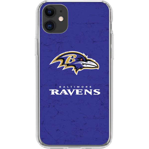 NFL Baltimore Ravens Distressed iPhone 11 Clear Case