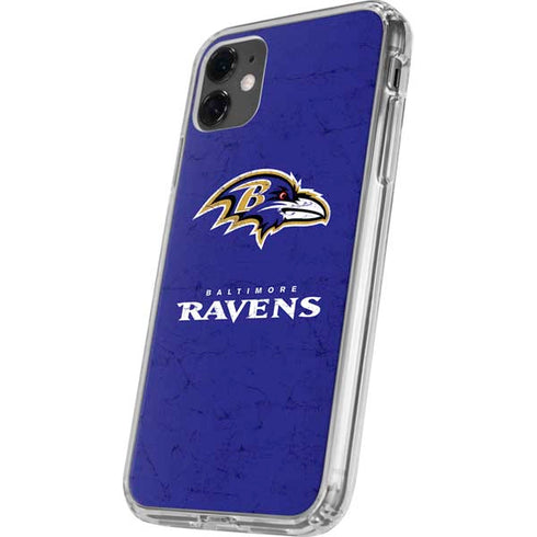 NFL Baltimore Ravens Distressed iPhone 11 Clear Case