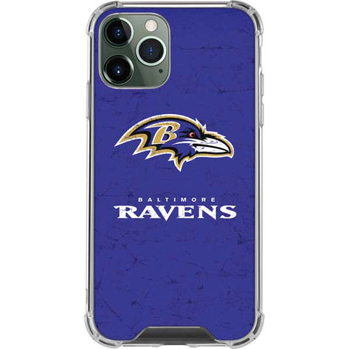 NFL Baltimore Ravens Distressed iPhone 11 Pro Max Clear Case
