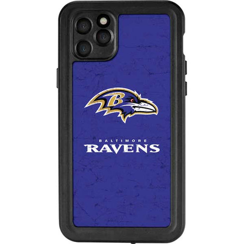 NFL Baltimore Ravens Distressed iPhone 11 Pro Max Waterproof Case