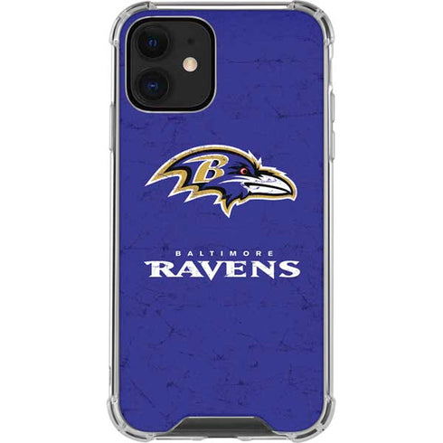 NFL Baltimore Ravens Distressed iPhone 12 Mini Clear Case