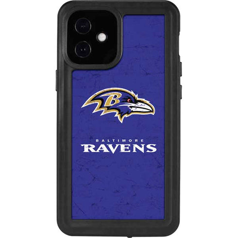 NFL Baltimore Ravens Distressed iPhone 12 Mini Waterproof Case