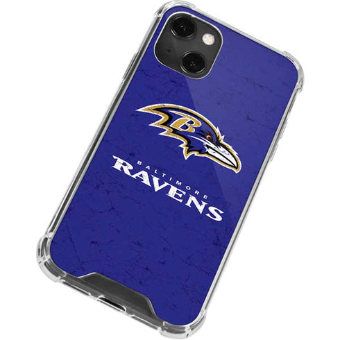 NFL Baltimore Ravens Distressed iPhone 13 Mini Clear Case