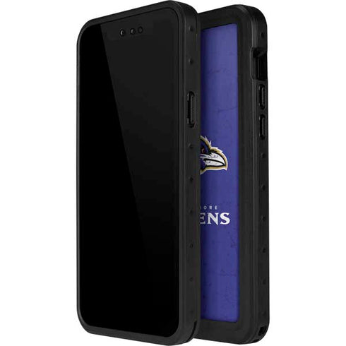 NFL Baltimore Ravens Distressed iPhone 13 Mini Waterproof Case