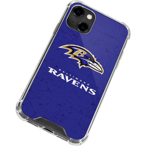NFL Baltimore Ravens Distressed iPhone 14 Clear Case