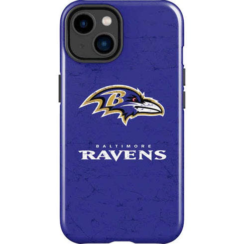 NFL Baltimore Ravens Distressed iPhone 15 Plus Impact Case
