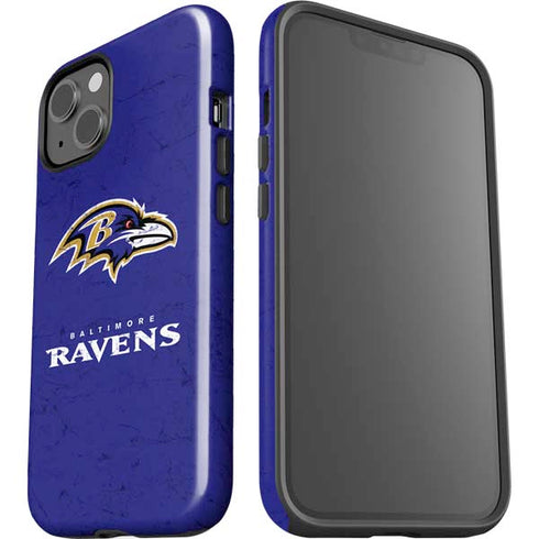NFL Baltimore Ravens Distressed iPhone 15 Plus Impact Case
