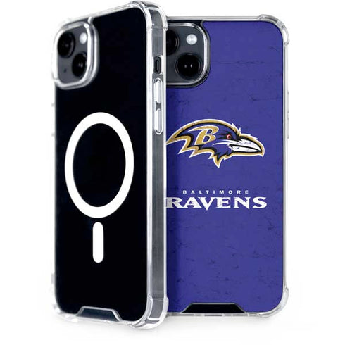 NFL Baltimore Ravens Distressed iPhone 15 MagSafe Case