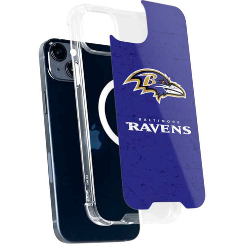 NFL Baltimore Ravens Distressed iPhone 15 Plus MagSafe Case