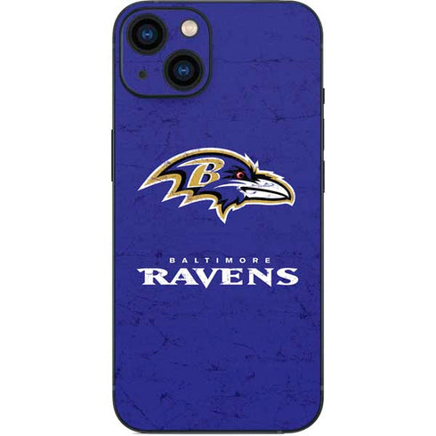 NFL Baltimore Ravens Distressed iPhone 15 Plus Skin