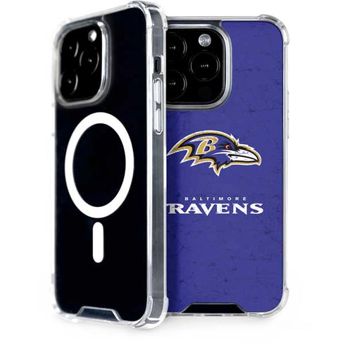 NFL Baltimore Ravens Distressed iPhone 15 Pro MagSafe Case