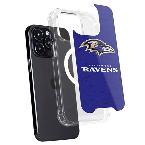 NFL Baltimore Ravens Distressed iPhone 14 Pro Max MagSafe Case