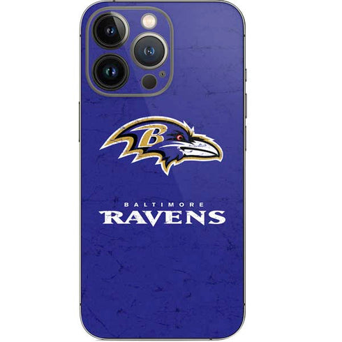 NFL Baltimore Ravens Distressed iPhone 14 Pro Skin