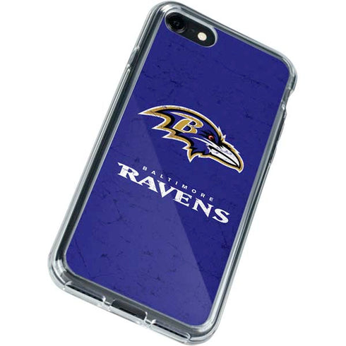 NFL Baltimore Ravens Distressed iPhone SE (2nd & 3rd Gen) Clear Case