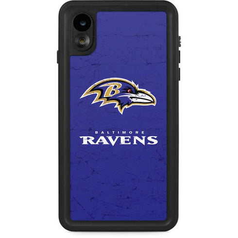 NFL Baltimore Ravens Distressed iPhone XR Waterproof Case