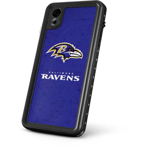 NFL Baltimore Ravens Distressed iPhone XR Waterproof Case