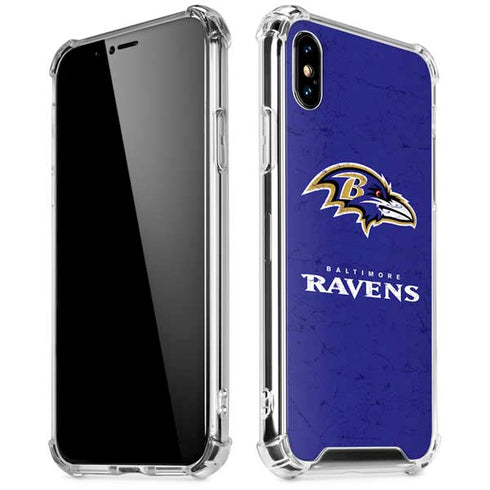 NFL Baltimore Ravens Distressed iPhone XS Max Clear Case