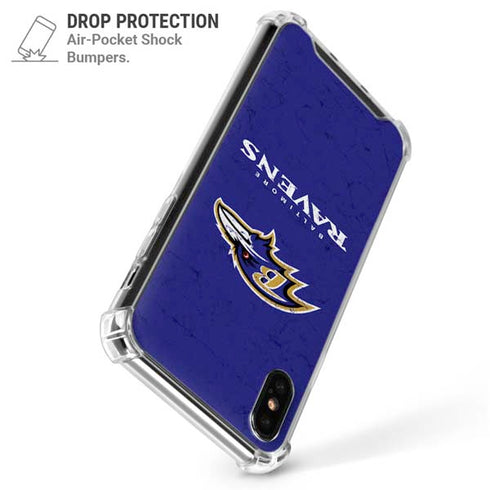 NFL Baltimore Ravens Distressed iPhone XS Max Clear Case