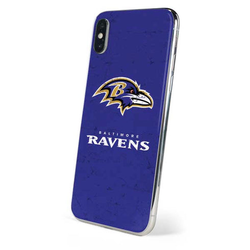 NFL Baltimore Ravens Distressed iPhone XS Skin