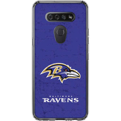 NFL Baltimore Ravens Distressed LG K51/Q51 Clear Case