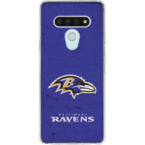 NFL Baltimore Ravens Distressed LG Stylo 6 Clear Case