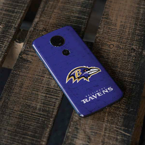 NFL Baltimore Ravens Distressed Moto E5 Plus Skin