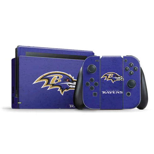 NFL Baltimore Ravens Distressed Nintendo Switch Bundle Skin