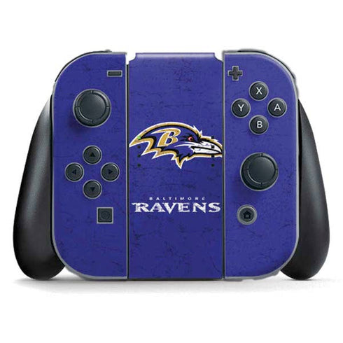 NFL Baltimore Ravens Distressed Nintendo Switch (2017-2021) Joy-Con Controller Skin