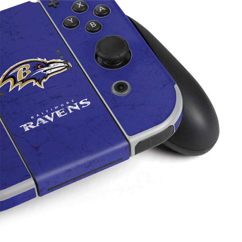 NFL Baltimore Ravens Distressed Nintendo Switch OLED (2021) Skin