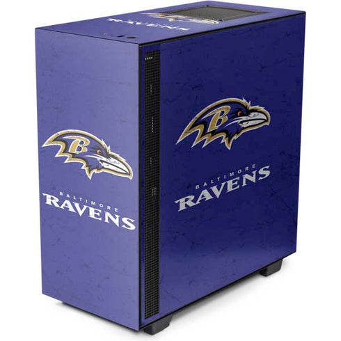 NFL Baltimore Ravens Distressed NZXT H510 Compact ATX Mid-Tower Case Skin