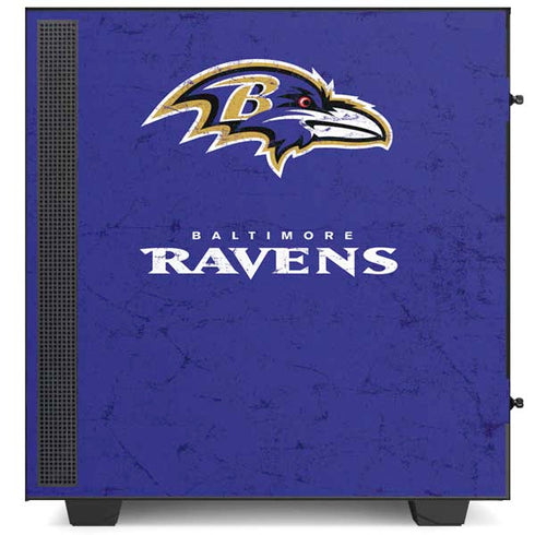 NFL Baltimore Ravens Distressed NZXT H510 Compact ATX Mid-Tower Case Skin