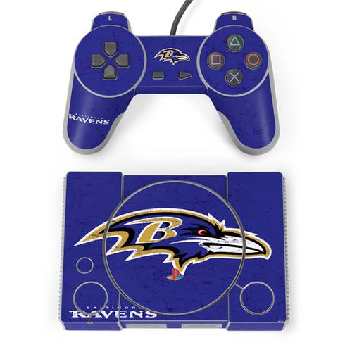NFL Baltimore Ravens Distressed PlayStation Classic Bundle Skin