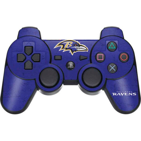NFL Baltimore Ravens Distressed PS3 Dual Shock wireless controller Skin