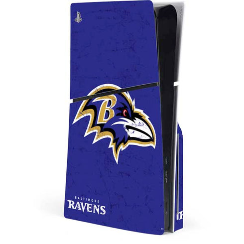NFL Baltimore Ravens Distressed PS5 Slim Disk Console Skin