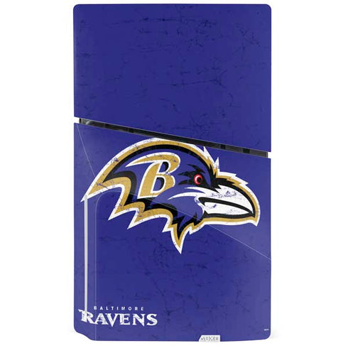 NFL Baltimore Ravens Distressed PS5 Slim Disk Console Skin