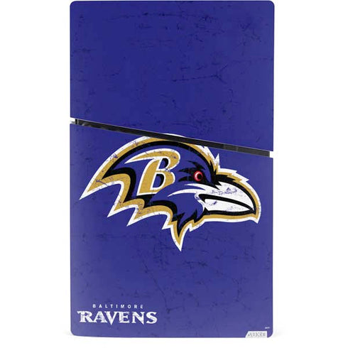 NFL Baltimore Ravens Distressed PS5 Slim Digital Edition Bundle Skin