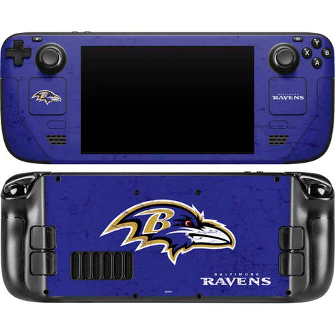 NFL Baltimore Ravens Distressed Steam Deck Handheld Gaming Computer Skin