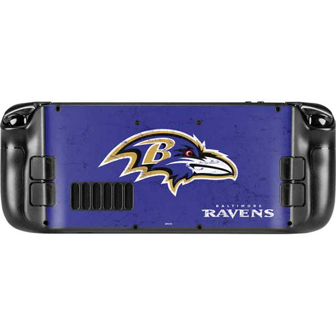 NFL Baltimore Ravens Distressed Steam Deck Handheld Gaming Computer Skin