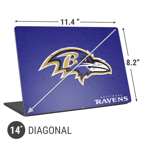 NFL Baltimore Ravens Distressed Universal Laptop 14in (11.4 x 8.2in) Skin