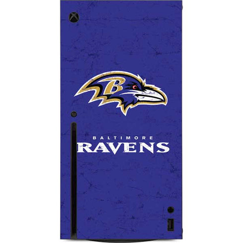 NFL Baltimore Ravens Distressed Xbox Series X Console Skin