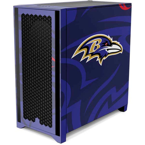 NFL Baltimore Ravens Double Vision Corsair 4000D Tempered Glass Mid-Tower ATX Case Skin