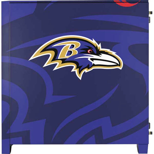 NFL Baltimore Ravens Double Vision Corsair 4000D Tempered Glass Mid-Tower ATX Case Skin