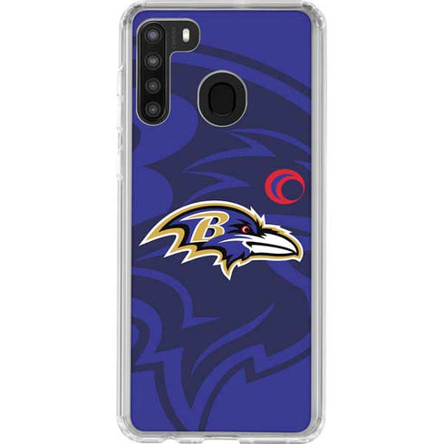 NFL Baltimore Ravens Double Vision Galaxy A21 Clear Case