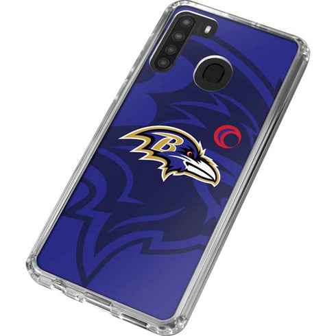 NFL Baltimore Ravens Double Vision Galaxy A21 Clear Case